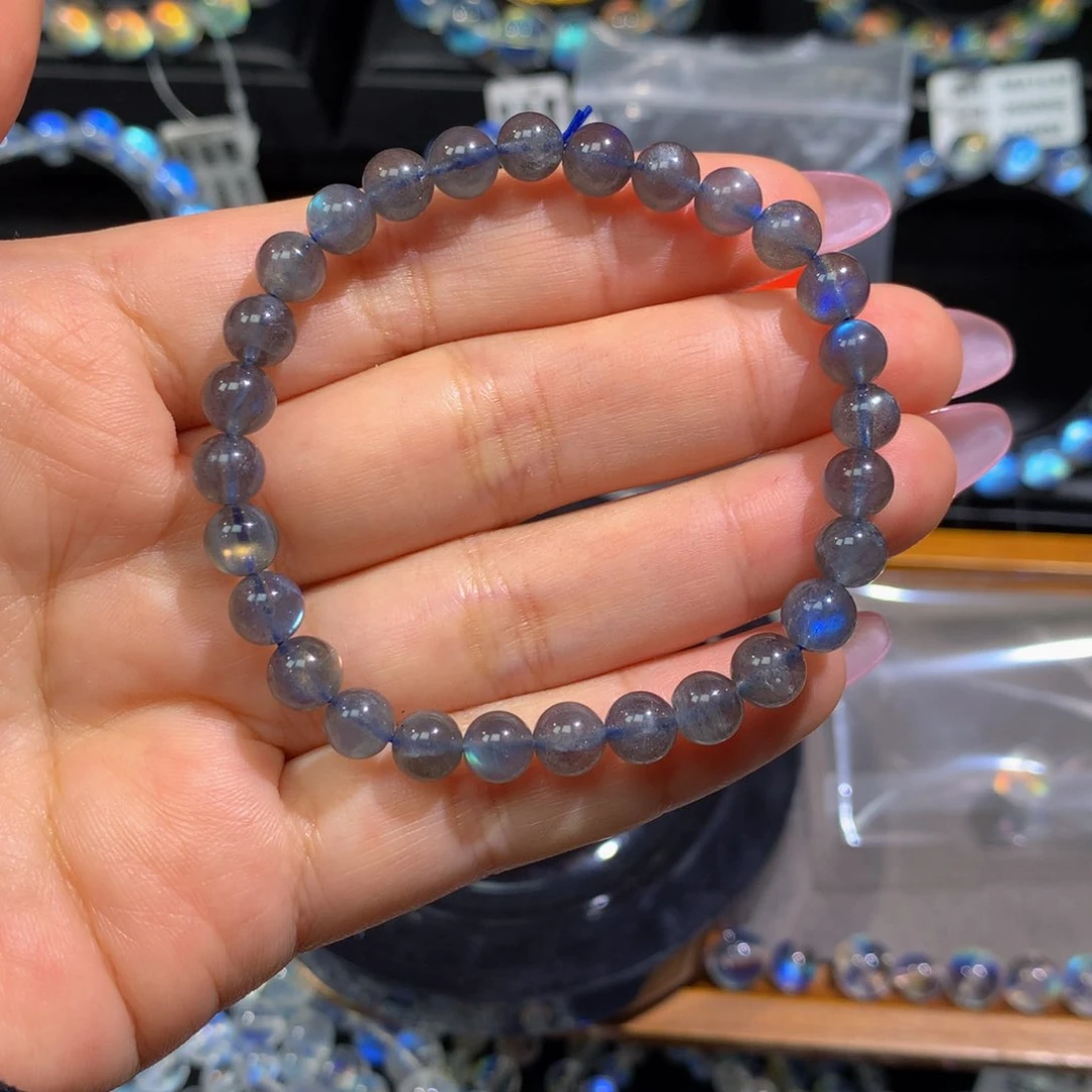 拉长石手串未镶嵌盟****)单圈5.9mm