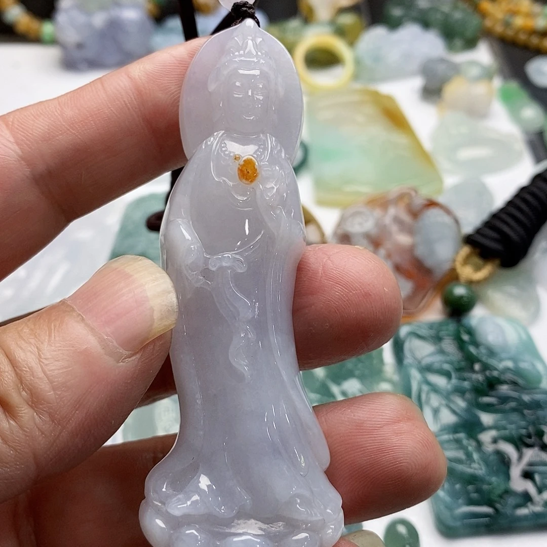 颈饰未镶嵌翡翠站观音