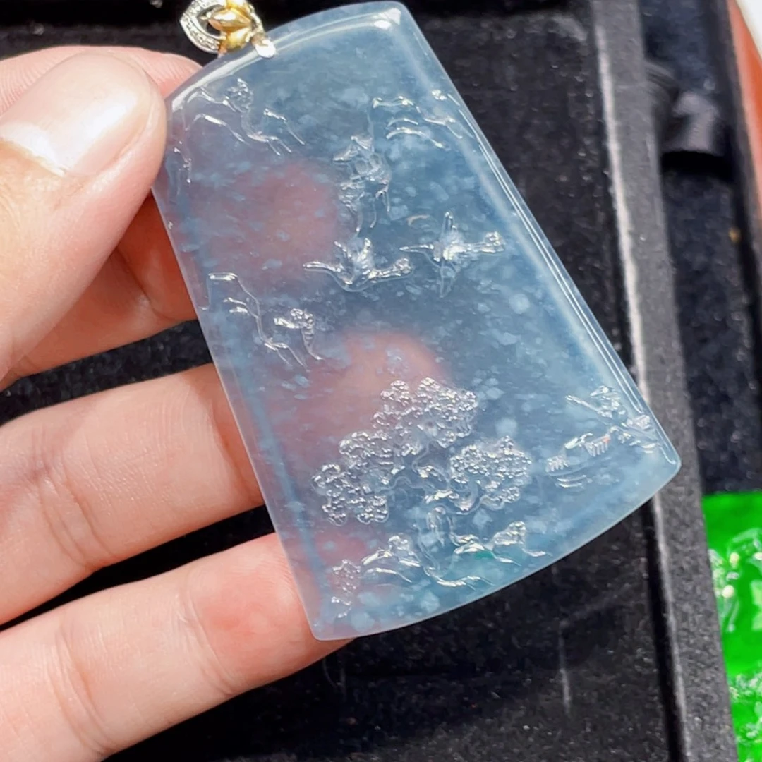 翡翠18K金镶嵌颈饰5，