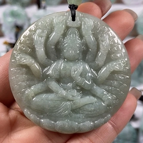 翡翠颈饰未镶嵌千手观音福利