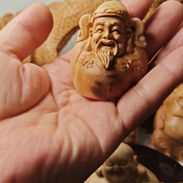 柏木（崖柏）财神爷手把件