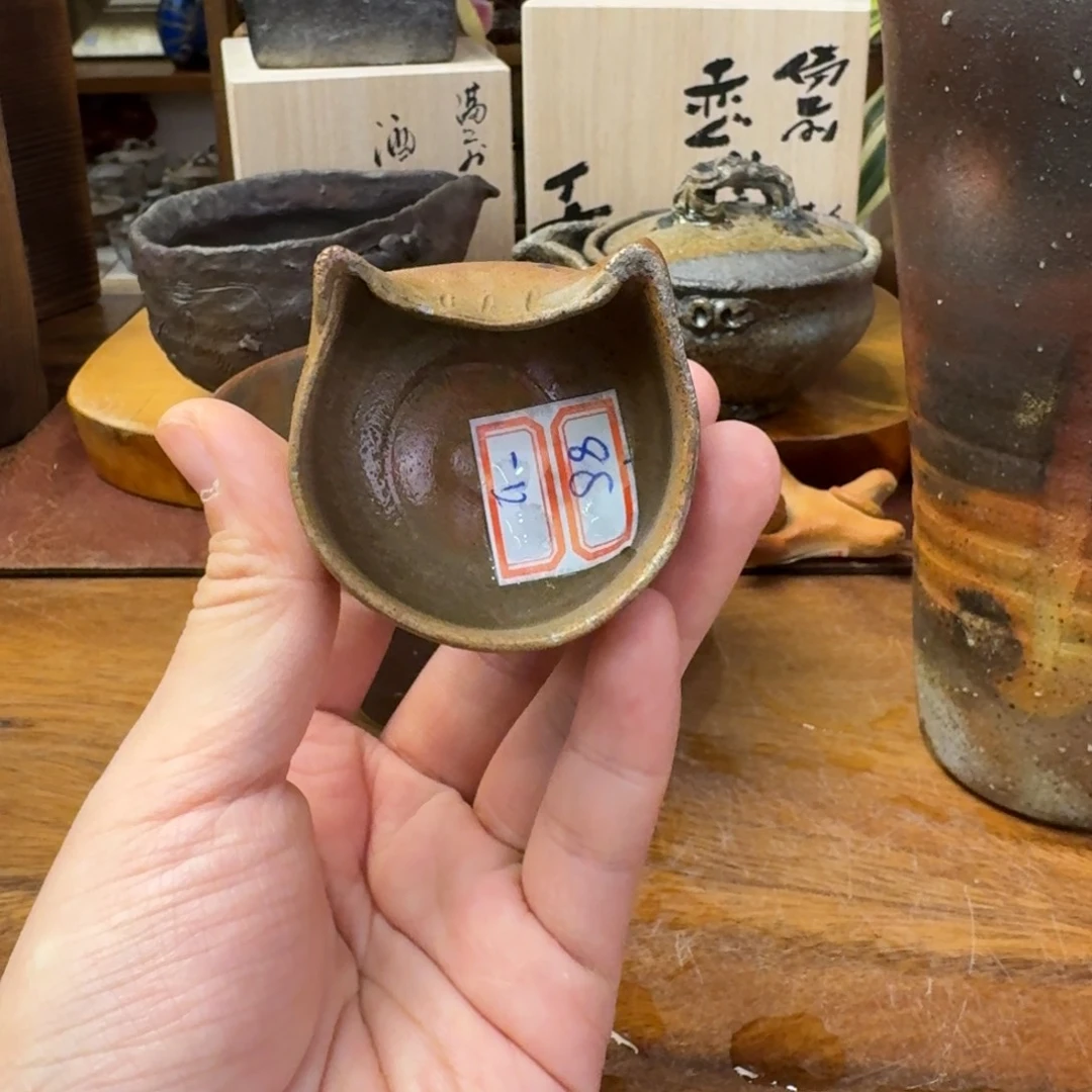 ****龙土器女士备前烧猫咪主人杯福利一口价