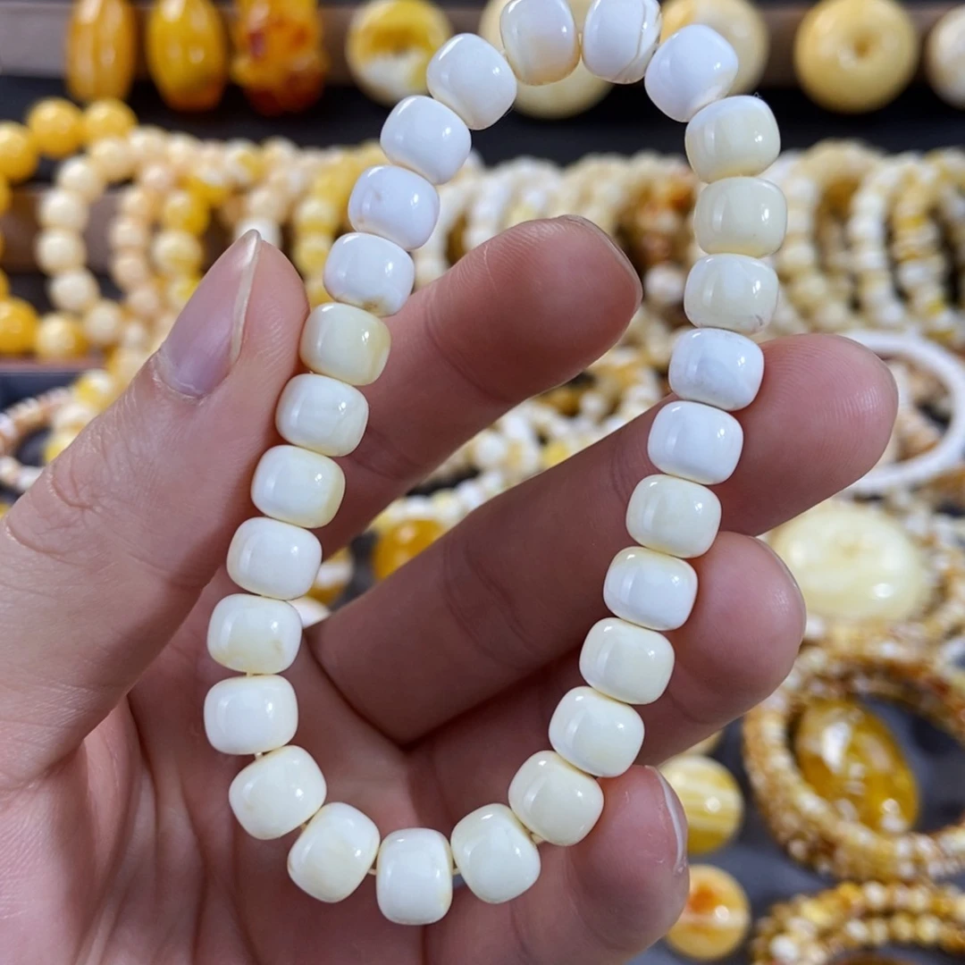 琥珀手链未镶嵌8+mm尺寸漆白