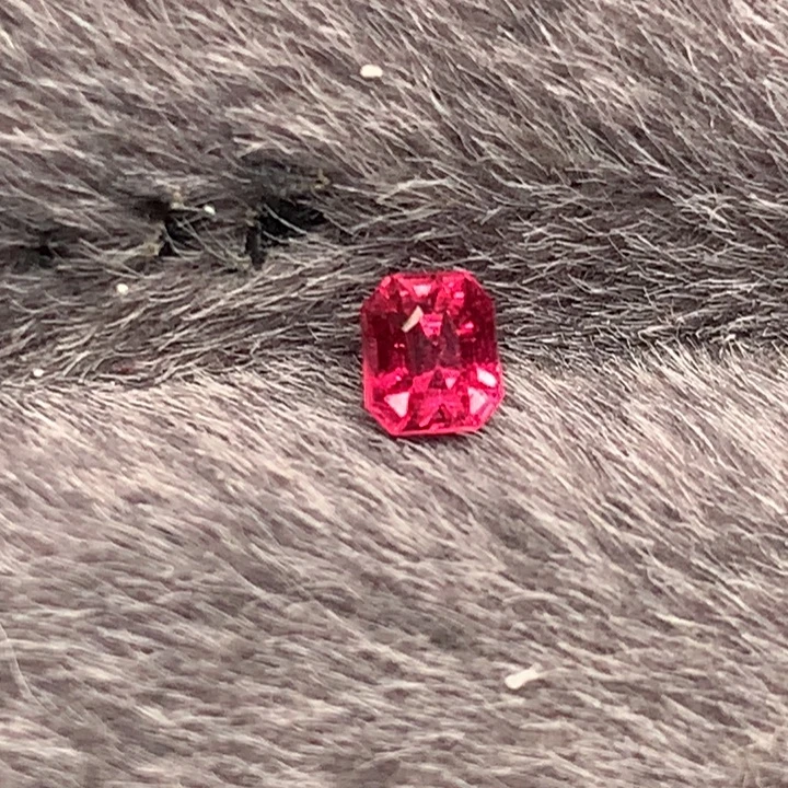 珠宝半成品尖晶石银S925镶嵌红粉尖晶石0.22ct