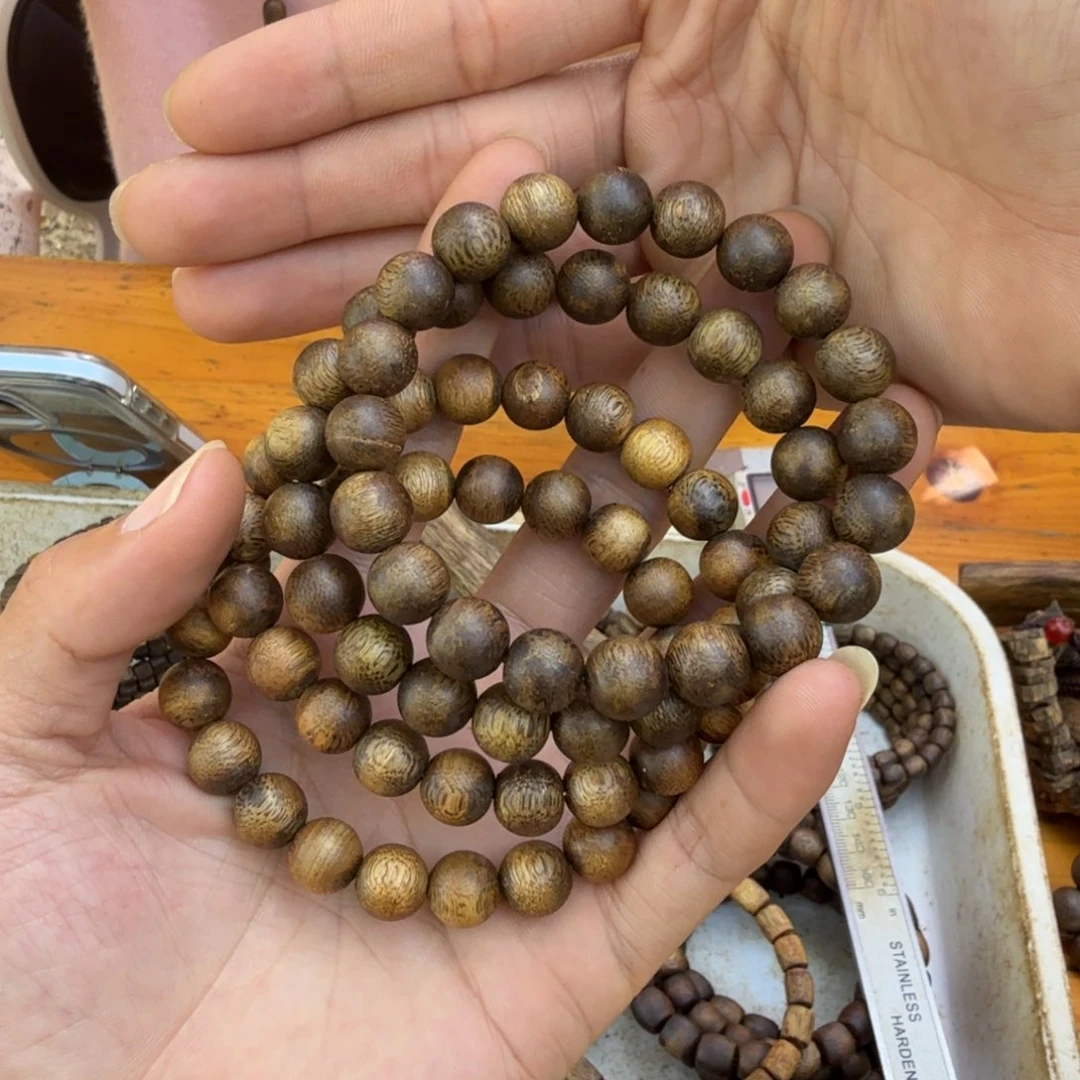 沉香手串单圈1.0乌身圆叶7克多样性发一