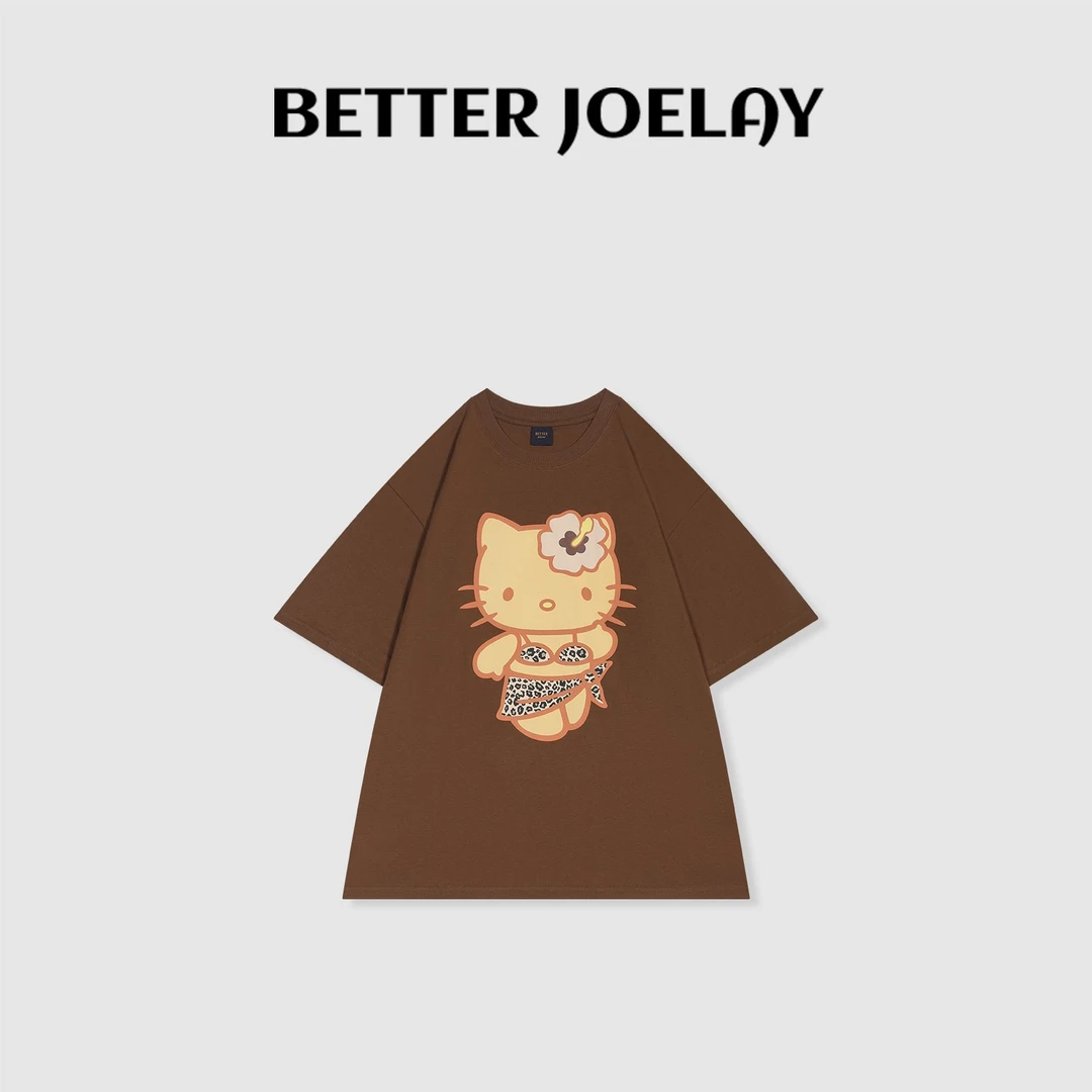 BETTER JOELAY-大版【清凉凯蒂】全棉时尚百搭T恤短袖休闲风KH3355