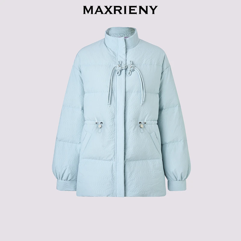 MAXRIENY盘扣羽绒服收腰24冬新款保暖立领外套女