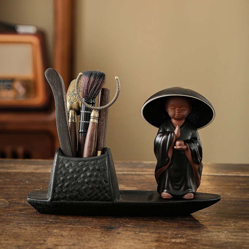 小船茶道六君子套装功夫茶具小和尚配件茶刀茶则茶夹六君子养壶笔