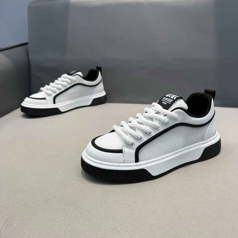 夏季小白鞋冰丝网布透气男士简约干净素面潮流休闲鞋时尚百搭男鞋