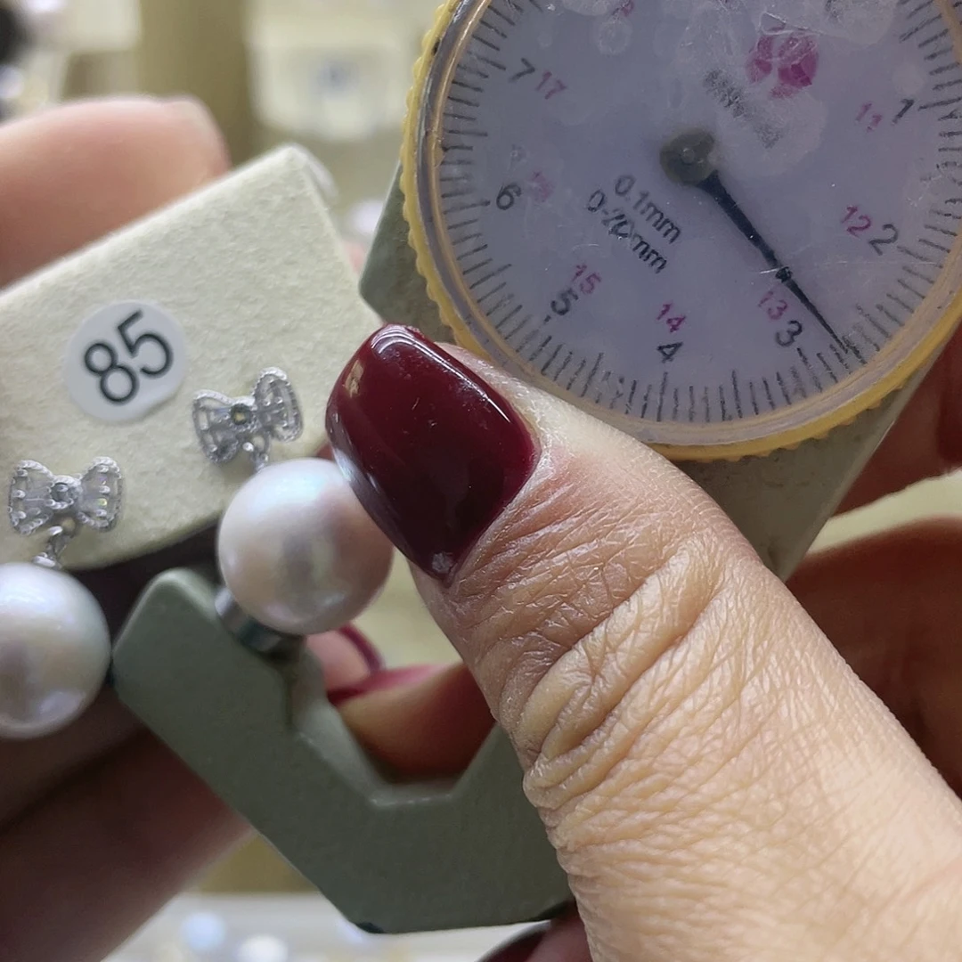 淡水珍珠耳饰银S925镶嵌