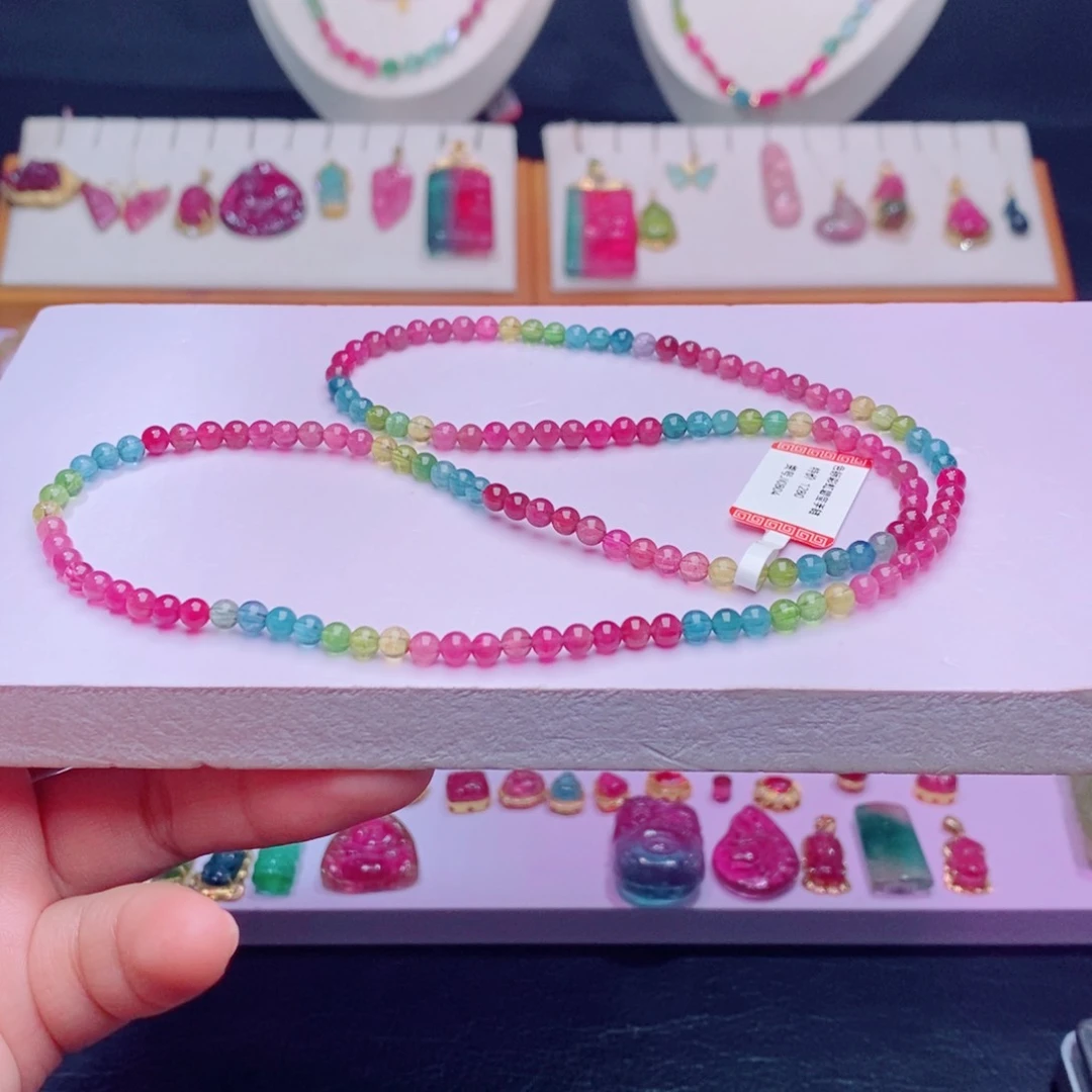 颈饰未镶嵌碧玺彩虹项链m