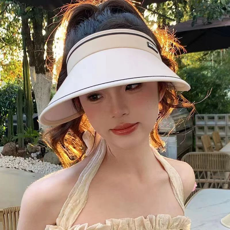 热卖夏季大帽檐空顶防晒帽女uv骑车防紫外线太阳帽子遮阳帽遮脸