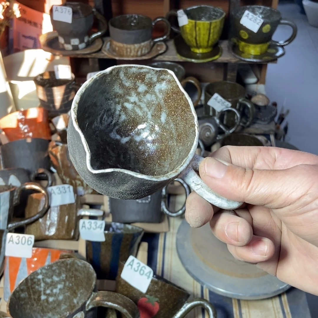 陶瓷窝*哼手捏咖啡杯