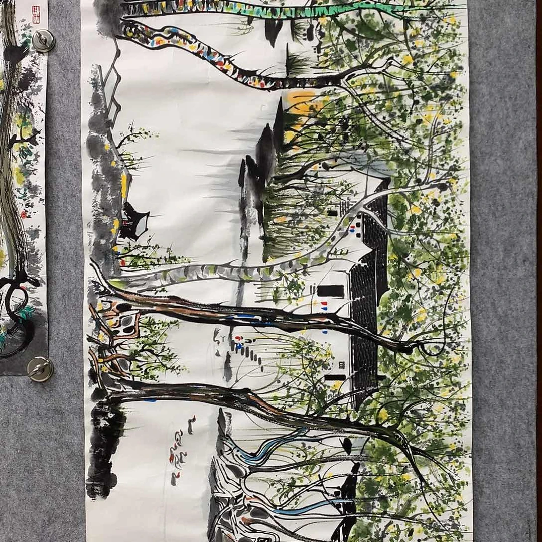 可***乐国画吴老师四尺作品