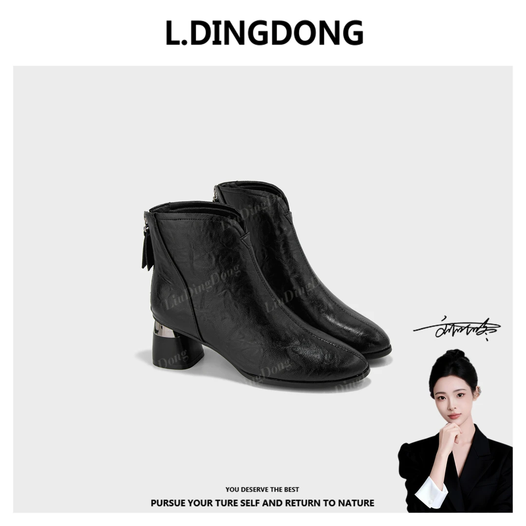 【刘叮咚女鞋】秋冬通勤气质尖头舒适百搭洋气短靴5660