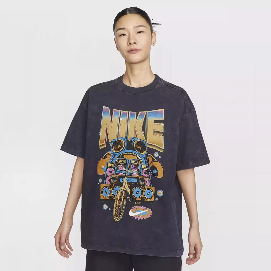 Nike耐克SPORTSWEAR黑色女子百搭舒适印花短袖T恤HF9692-010