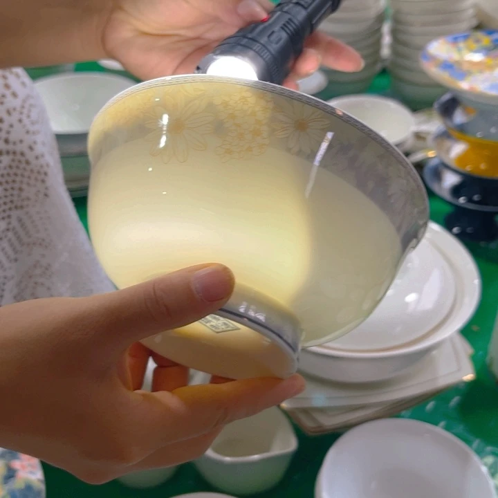 瓷片时光六寸面碗四个微瑕