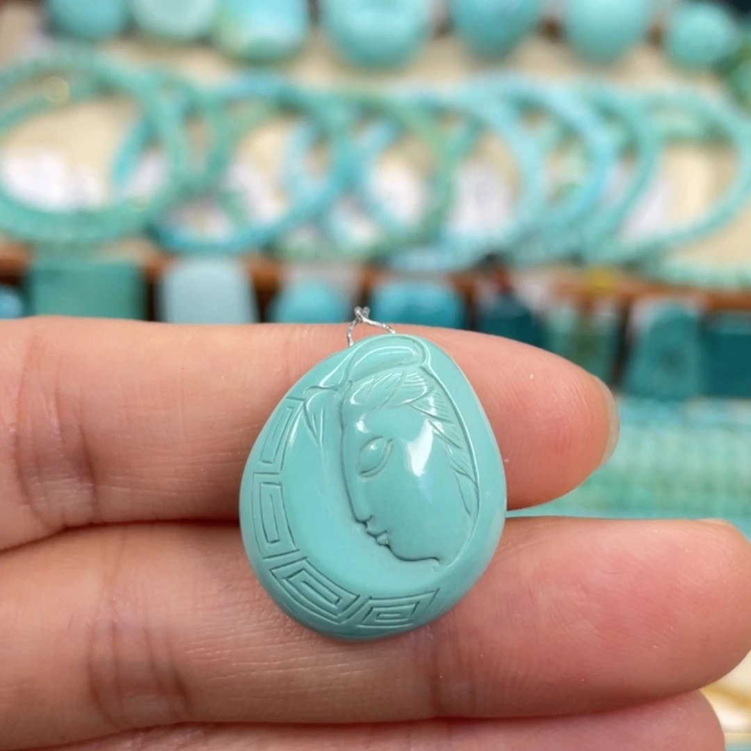 绿松石银S925镶嵌颈饰