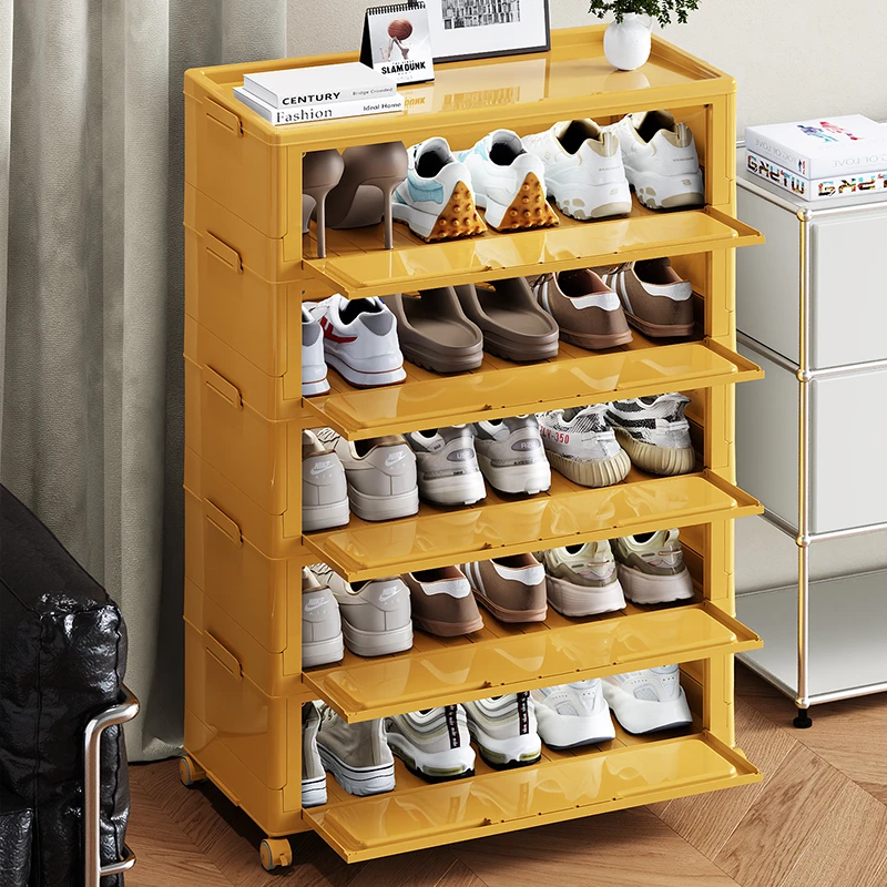 折叠鞋柜一体靠墙门口入户柜玄关鞋架大容量家用零食杂物收纳柜