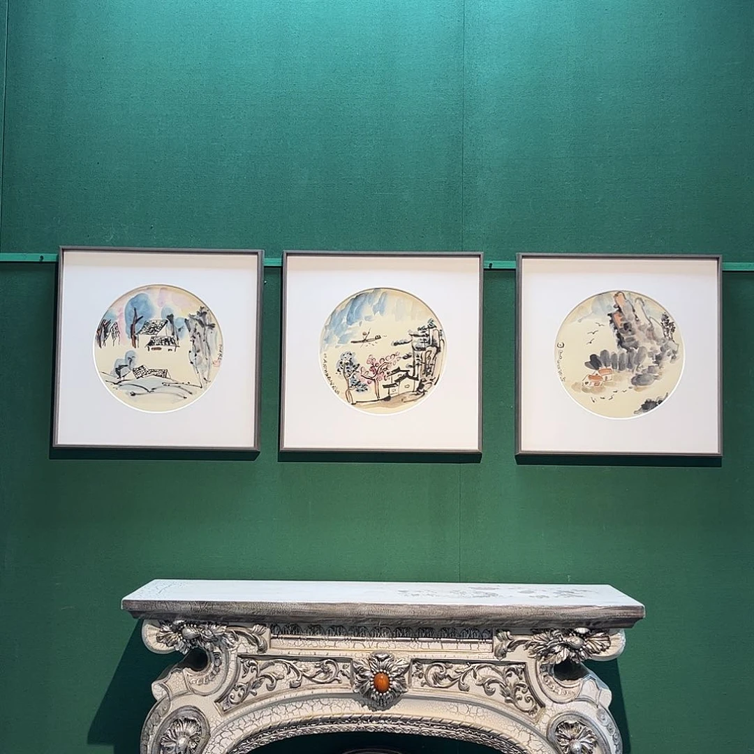 国画张筠翊老师作品三联拼