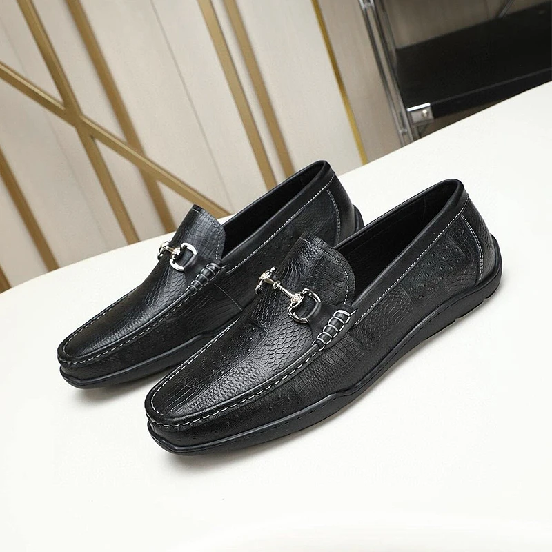 秋季新款男士真皮豆豆鞋头层牛皮休闲乐福鞋韩版潮流软底透气男鞋