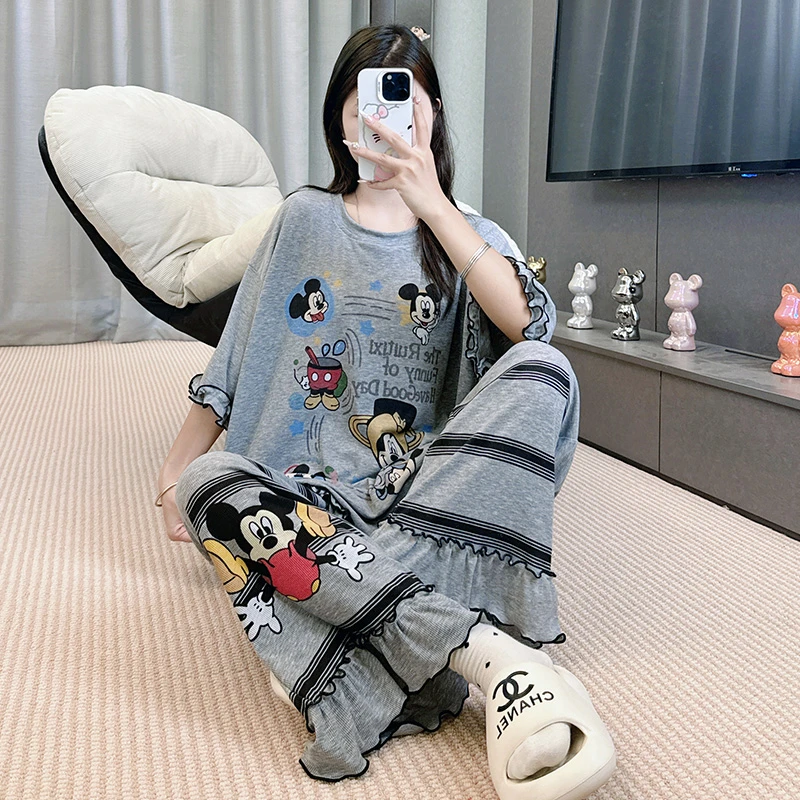 卡通2025年春季新款休闲亲肤圆领长袖宽松睡衣女家居服 TZ373