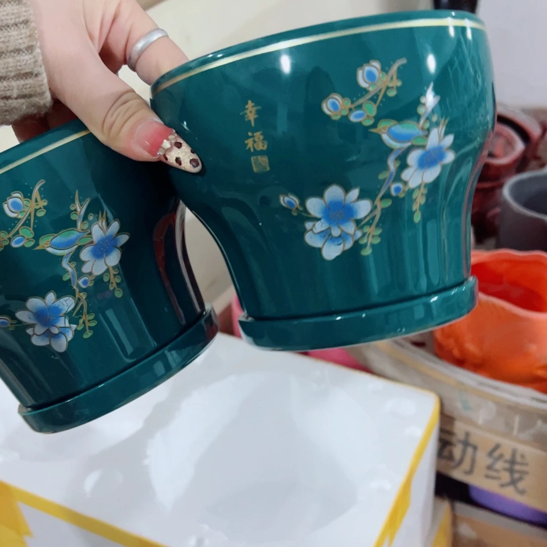 有孔，陶瓷花盆满10米包邮发货