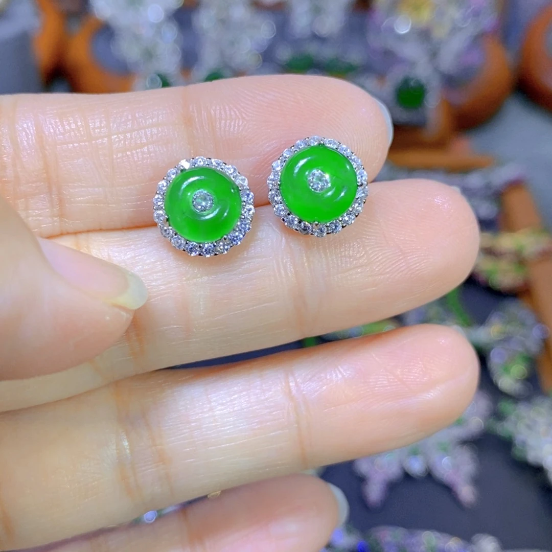 翡翠颈饰银S925镶嵌天然翡翠