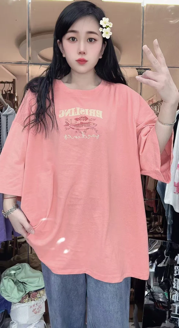 外貌大码T恤橘色年年有鱼