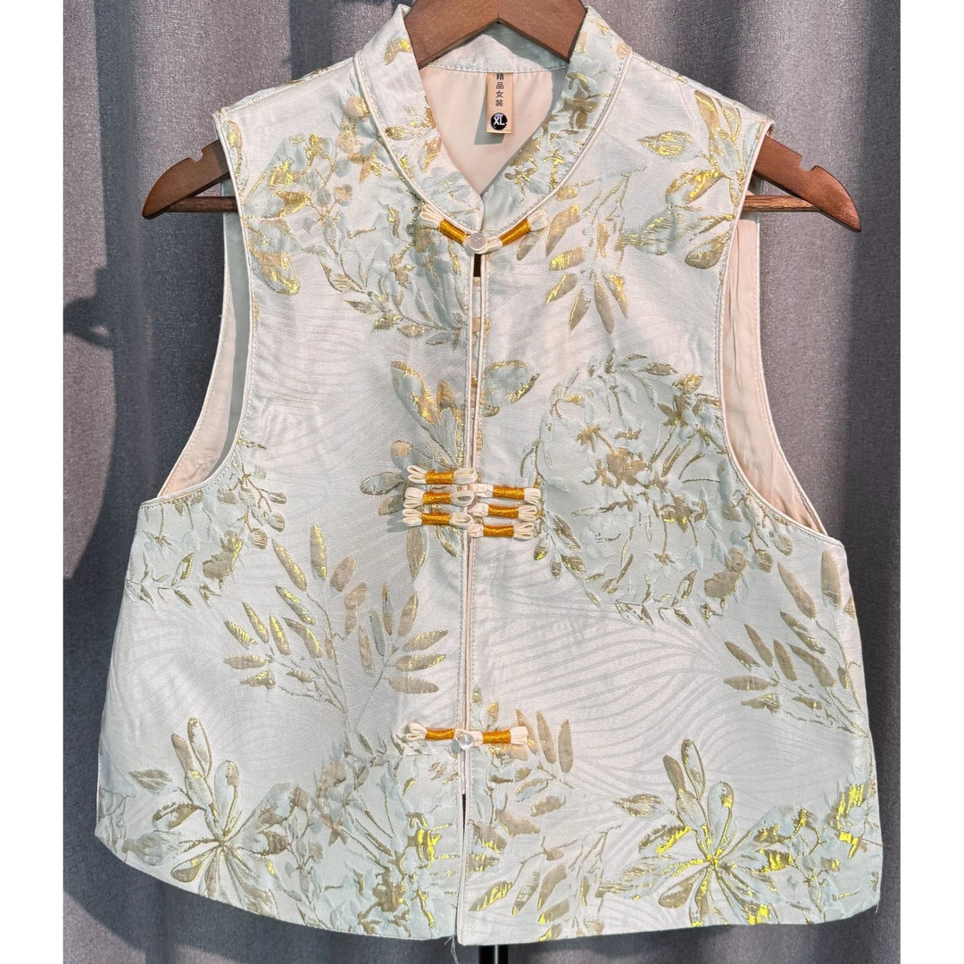 【芳草】春夏季新中式国风立领薄款马夹