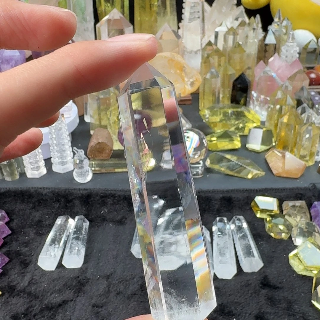 珠宝半成品未镶嵌水晶白水晶蓝针