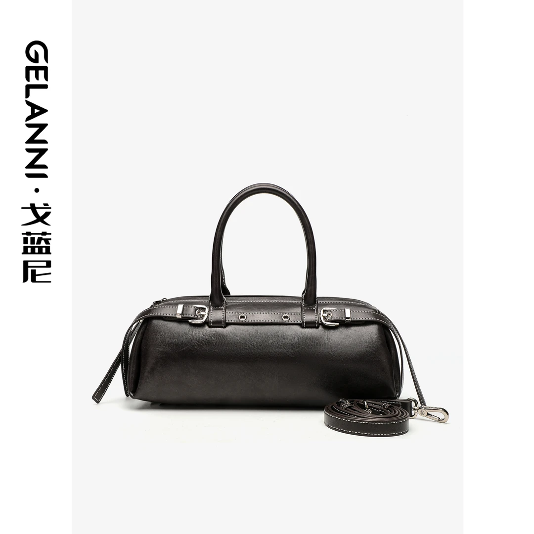 GELANNI复古植鞣法棍包GLN241269S乌木色
