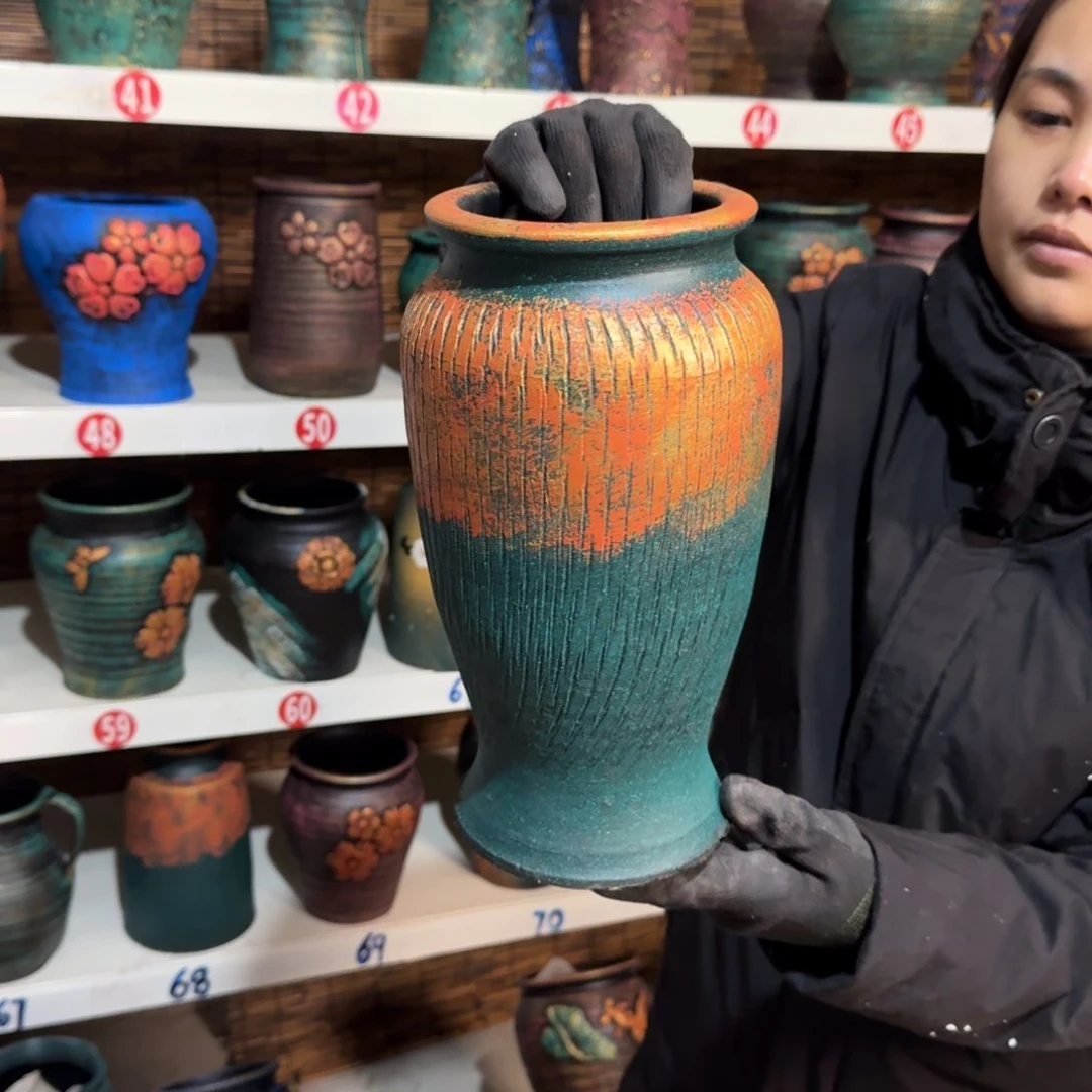 红陶红陶花盆炸炸炸