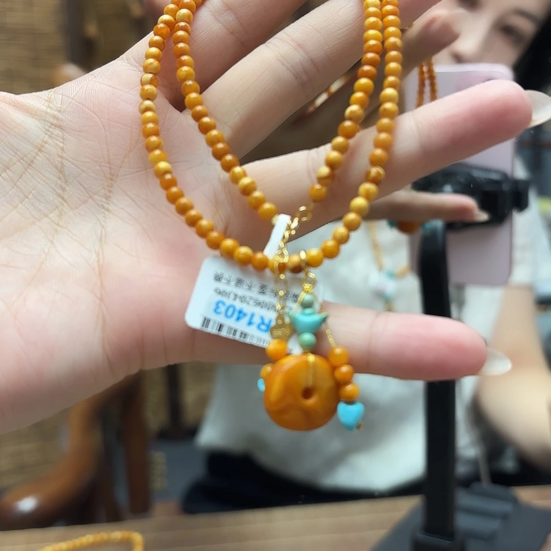 琥珀颈饰未镶嵌项链
