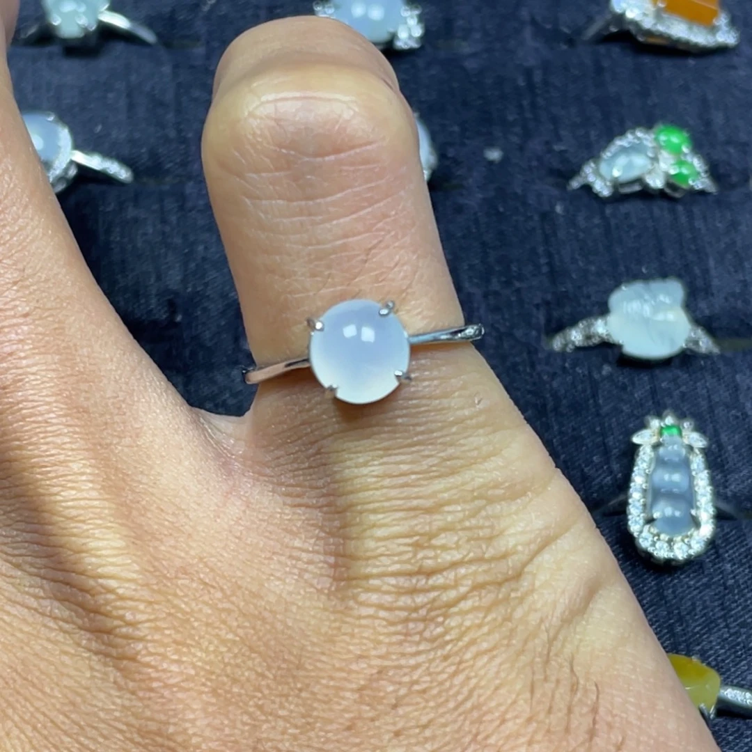 翡翠银S925镶嵌戒指