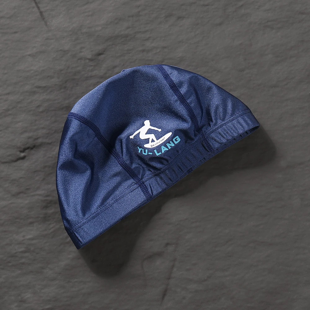 男士泳帽纯色带弹力不勒头字母时尚海边度假水上乐园护耳游泳帽男