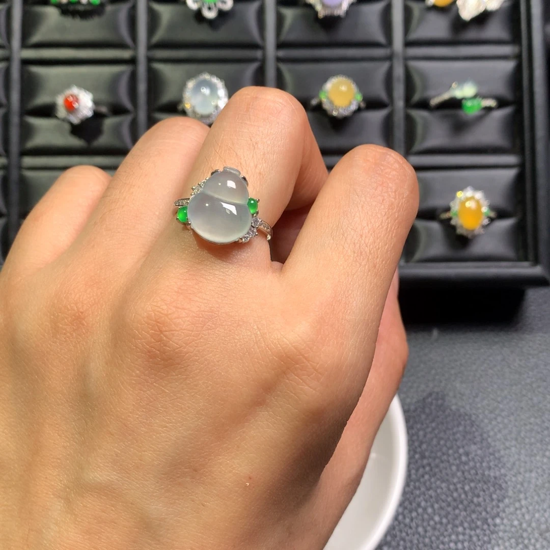 翡翠银S925镶嵌戒指