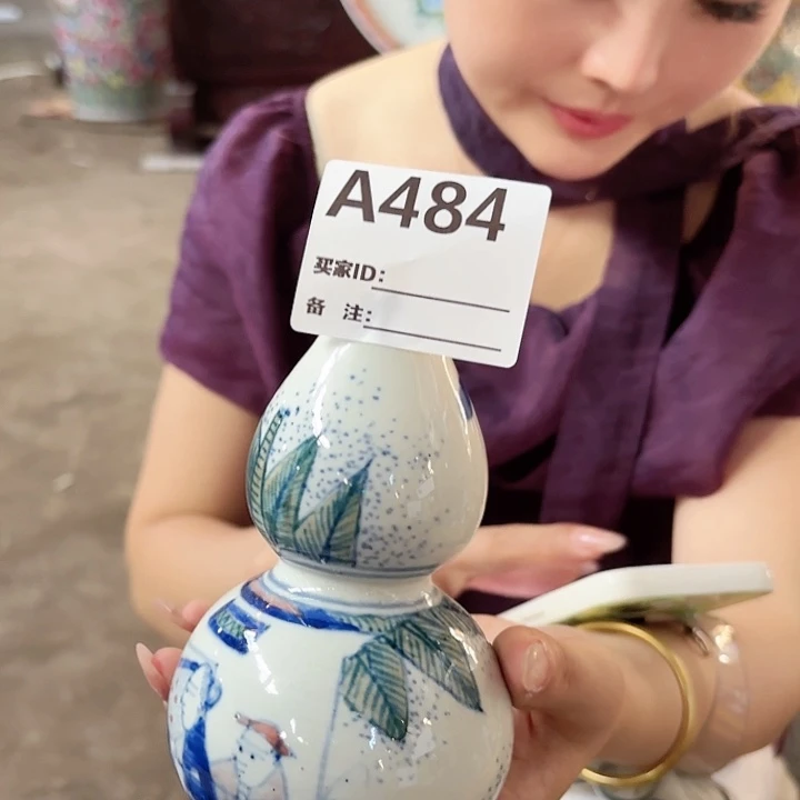 摆件景德镇高温陶瓷A484葫芦瓶