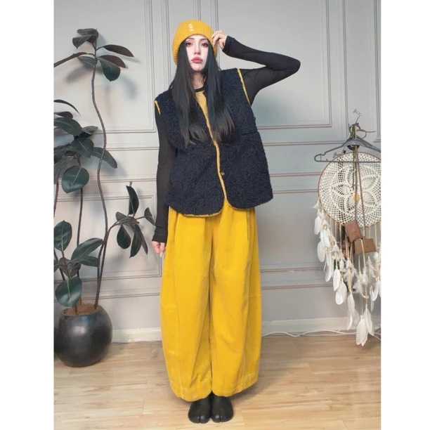 【jiu】复古羊羔毛马甲