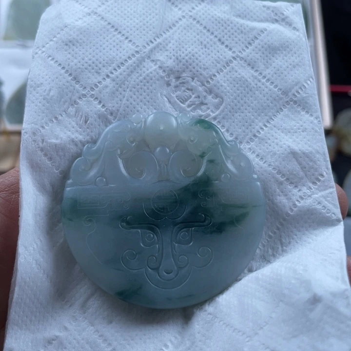 定制翡翠未镶嵌仿古平安无事牌 毛货 无鉴赏期