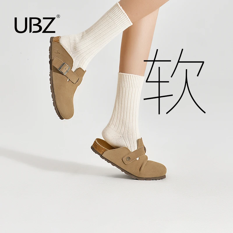 UBZ 勃肯拖鞋女厚底鞋子爆款2025新款软底外穿包头厚底博肯男半拖