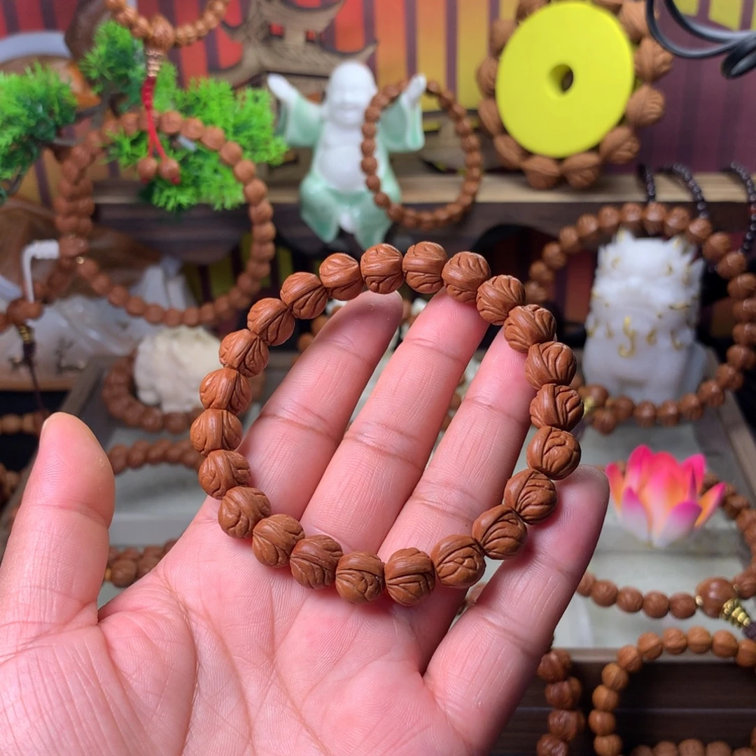 吊坠桃核玉龙脊手串11