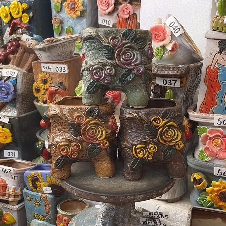 粗陶材质多肉花盆