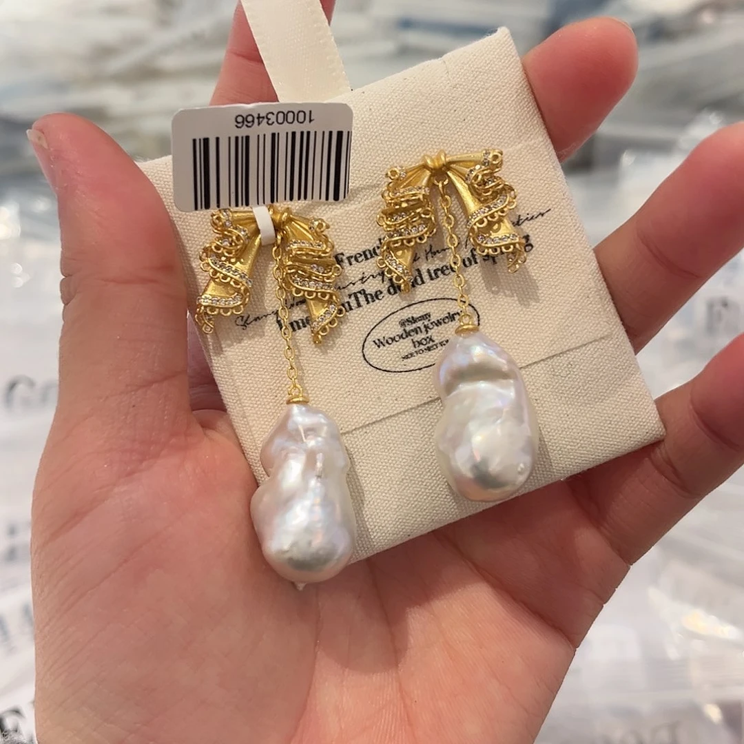 淡水珍珠耳饰合金