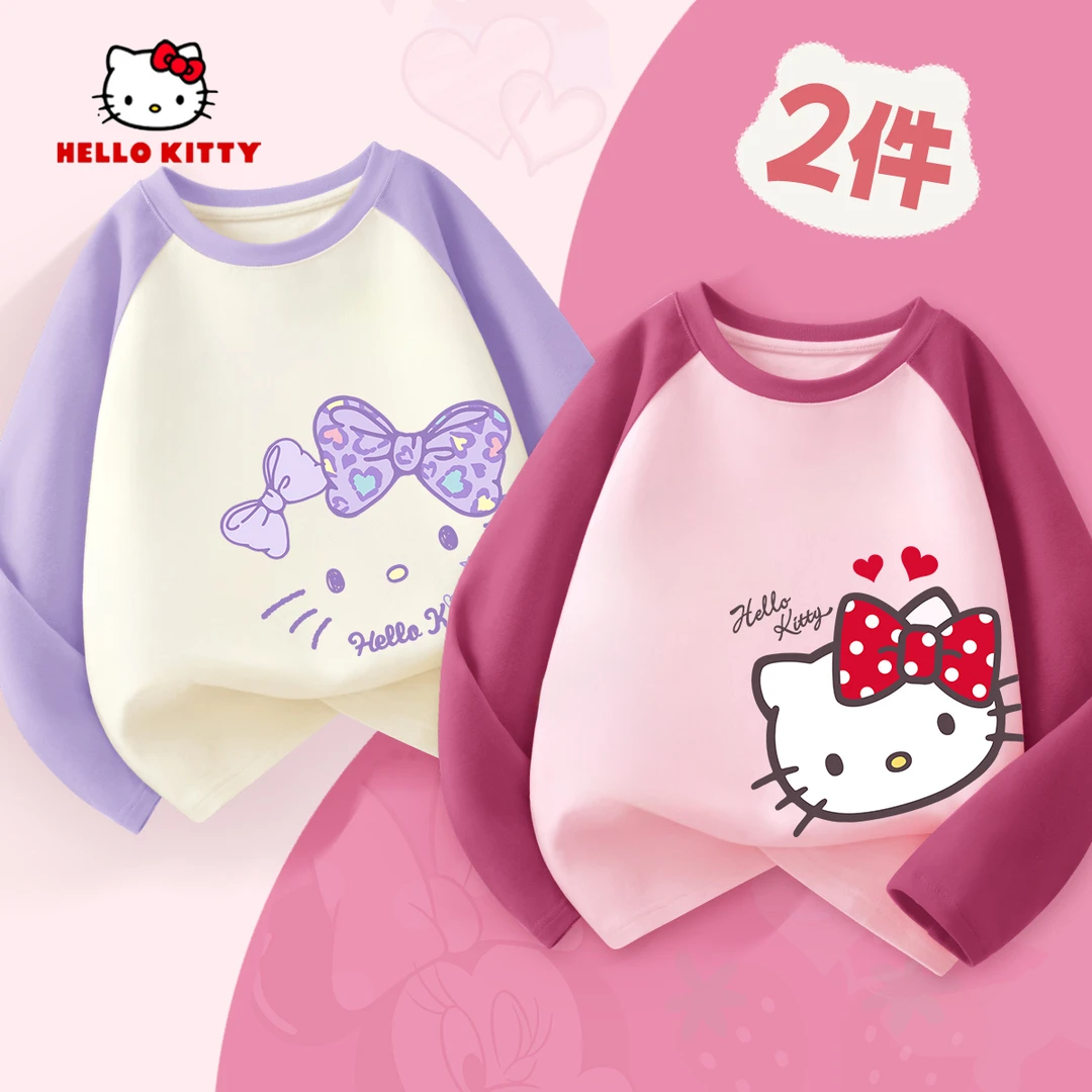 Hello Kitty儿童长袖t恤2025新款女童秋季上衣洋气女大童打底衫潮