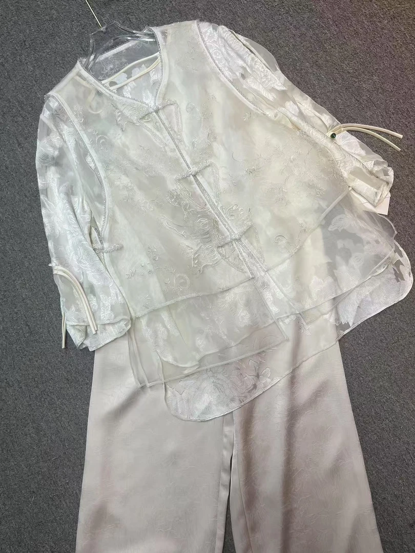 【南油二姐】春季新中式气质防晒显瘦时尚马甲套装24052+8266+8229