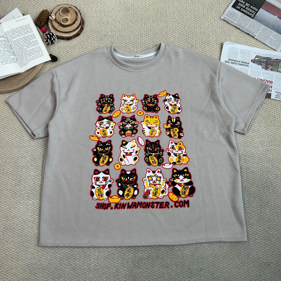 2025春季新款宽松百搭卡通印花时尚短袖T恤9830