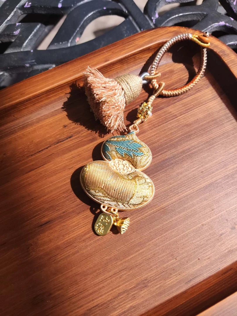 非遗手工双面宋锦真丝面料如意葫芦包包挂件礼品