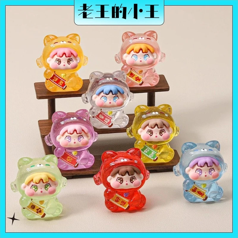 【QQ女孩招财猫透色】直播拆+许愿创意可爱车载卧室桌面装饰网红