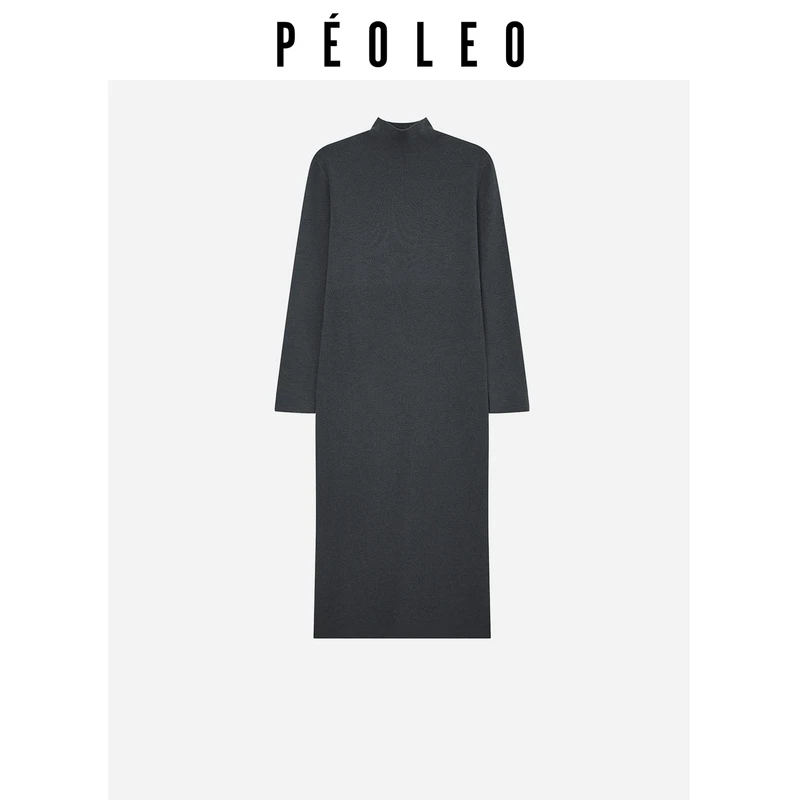 针织秋冬气质时尚高领连衣裙大衣DJ高贵0112033